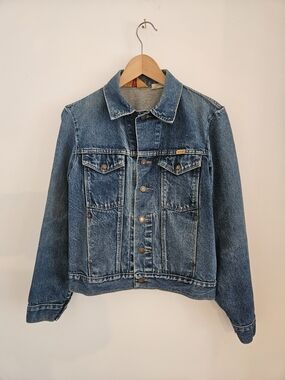 Vintage Rustler Blue Denim Jacket Mens Small 80s 90s